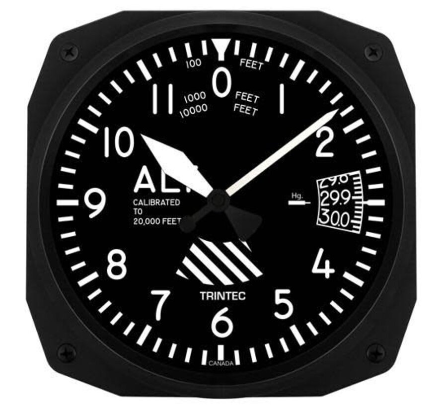 Altimeter Instrument Style Clock 10"