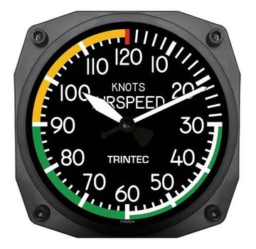 Trintec Industries Modern Airspeed Indicator Instrument Clock 6"