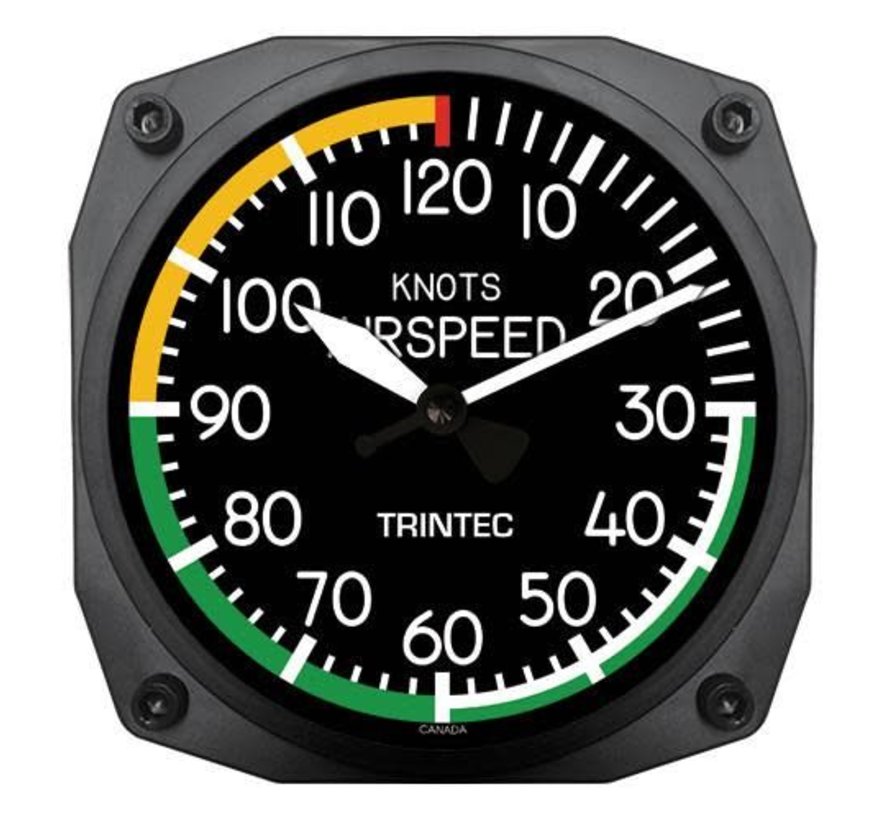 Modern Airspeed Indicator Instrument Clock 6"