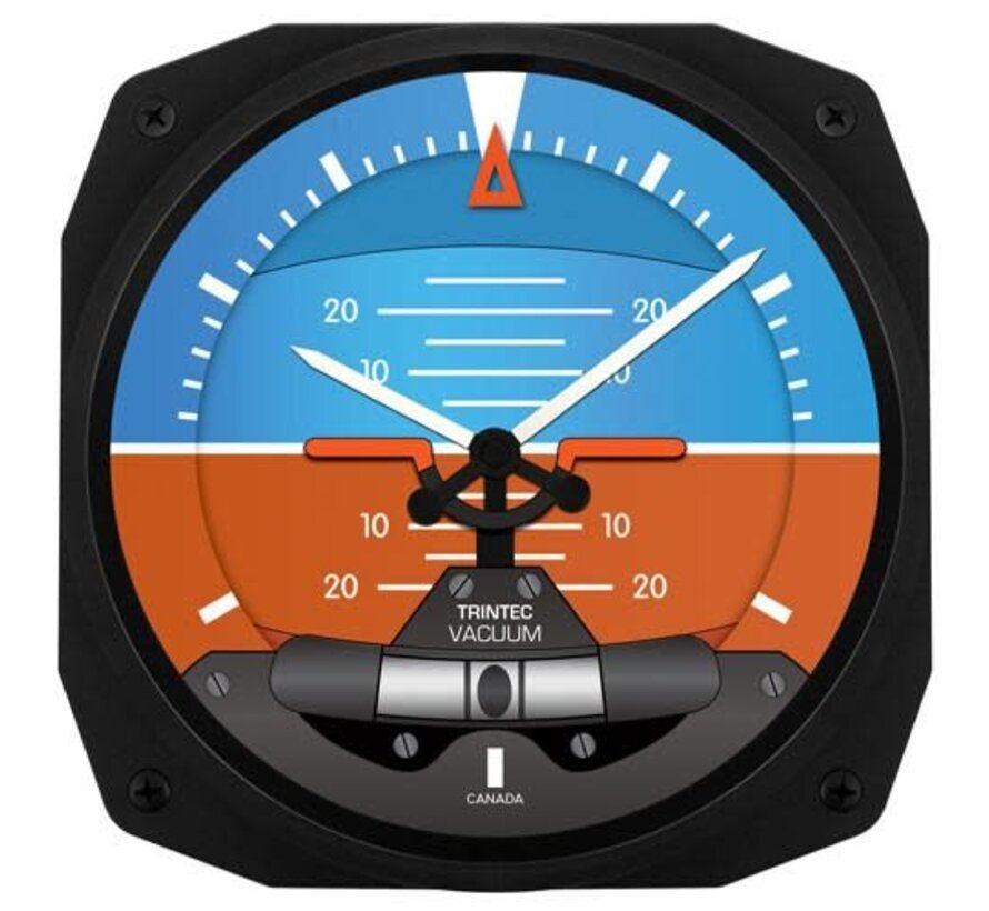 Artificial Horizon Instrument Style Clock 10"