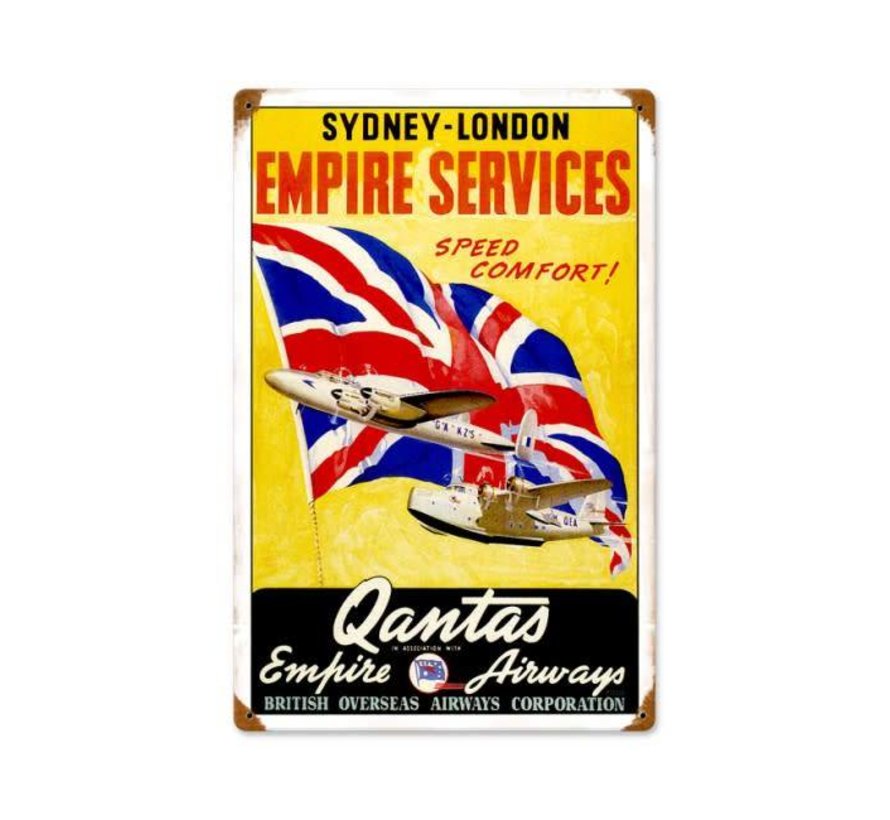 Qantas Airlines Metal Sign