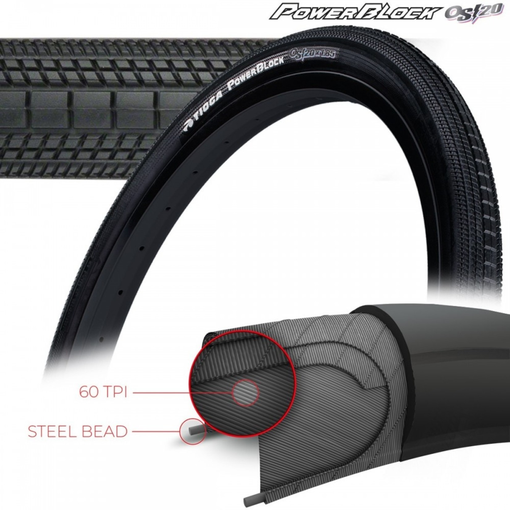 Tioga Tioga Powerblock Tire OS20 Wire Black