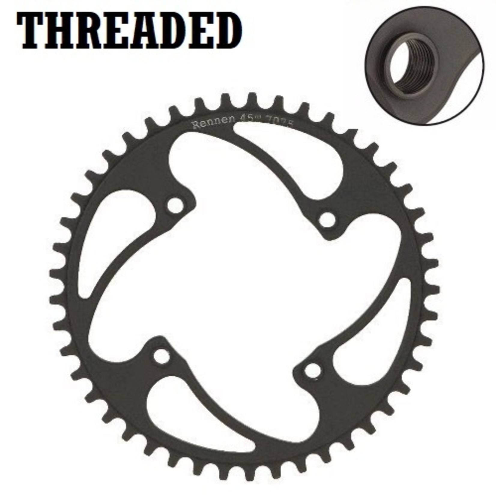 Rennen Design Group Rennen 4-Bolt Chainring Threaded Black