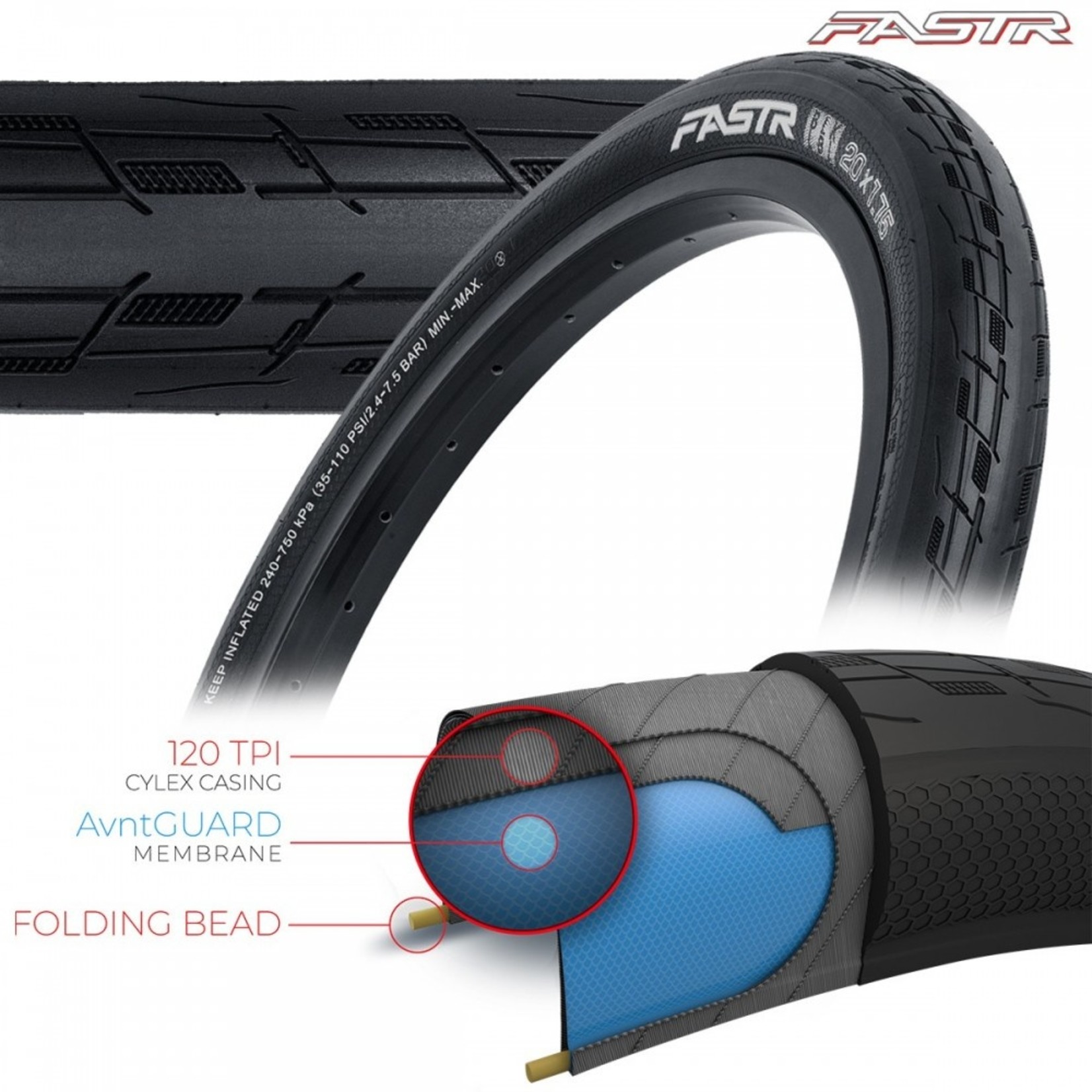 Tioga Tioga FASTR Black Label Tire Foldable 20x1.75''