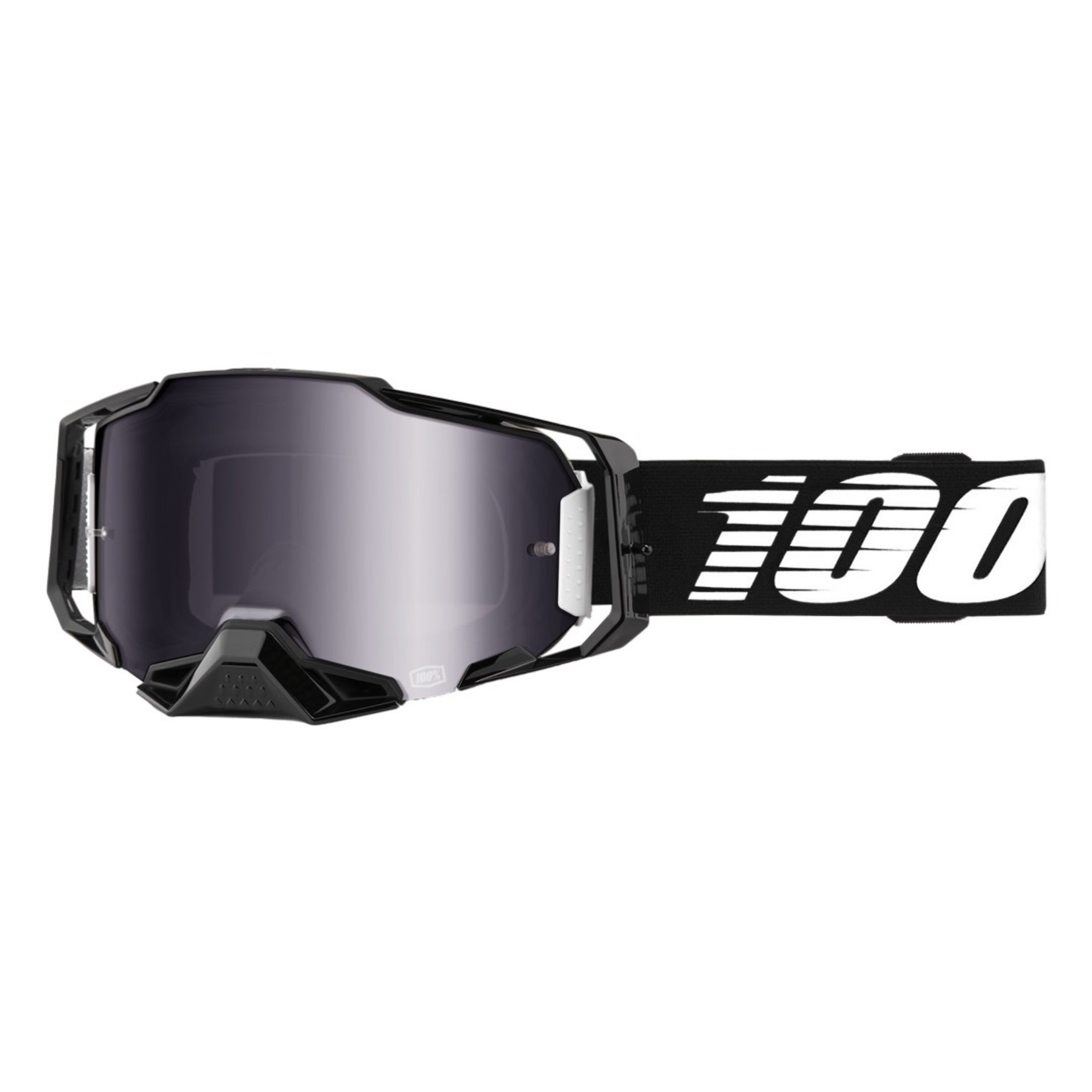 100% 100% Armega Goggle Black Mirror Silver Flash Lens