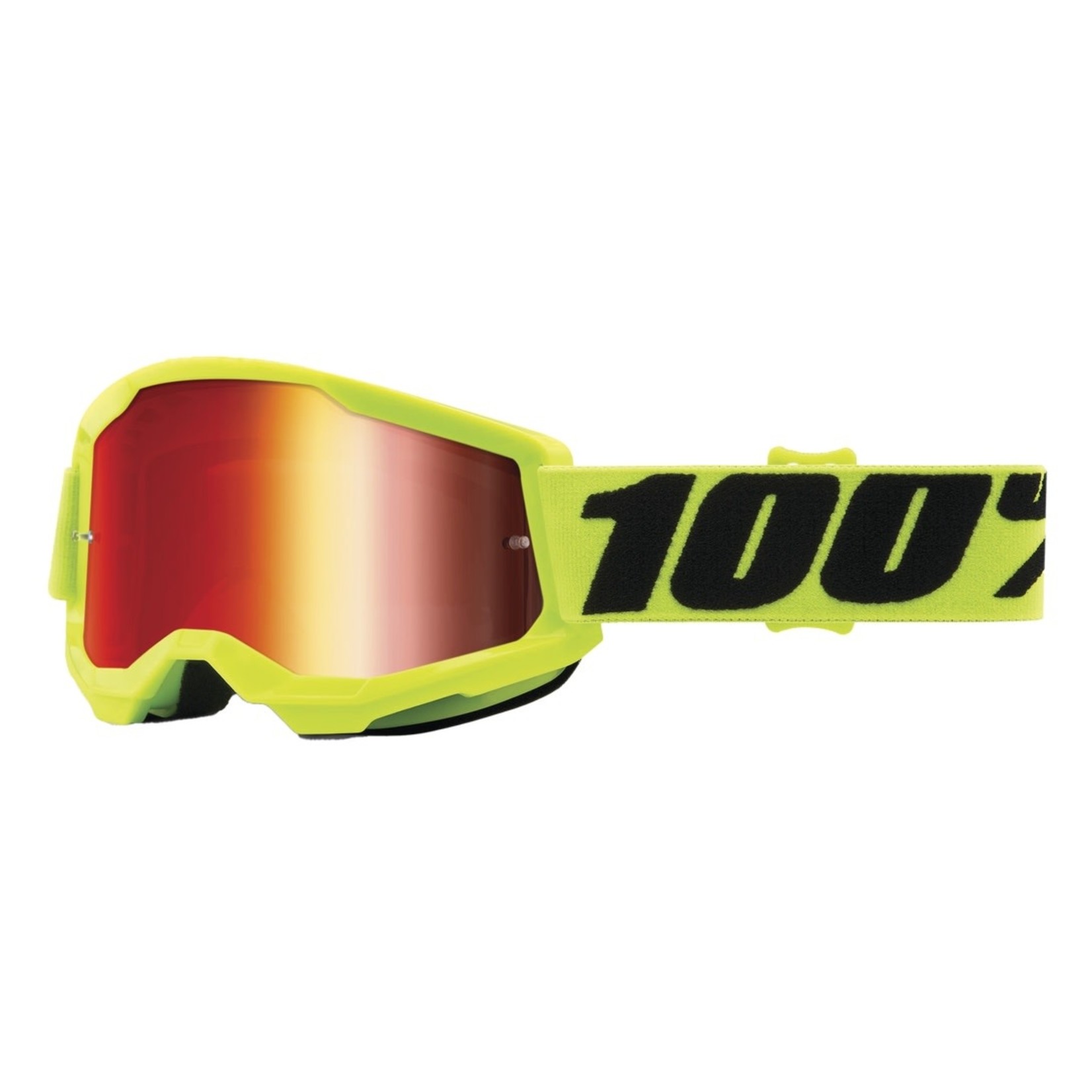 100% 100% Strata 2 Junior Goggle Fluo Yellow / Mirror Red Lens