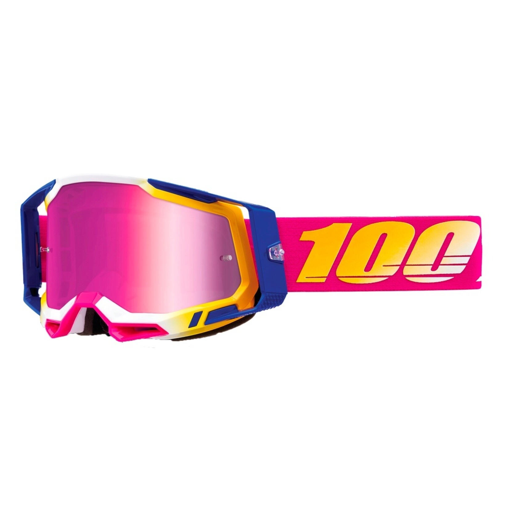 100% 100% Racecraft 2 Goggle Mission / Mirror Pink Lens