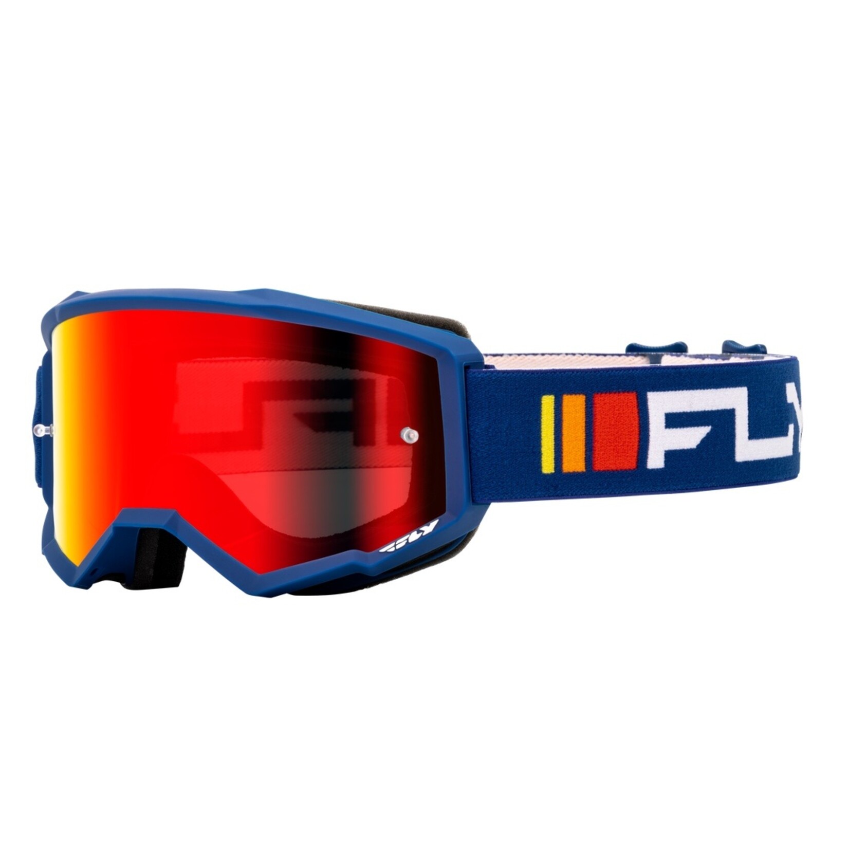 Fly Racing Fly Zone Goggle Navy/White w/ Red Mirror/Smoke Lens