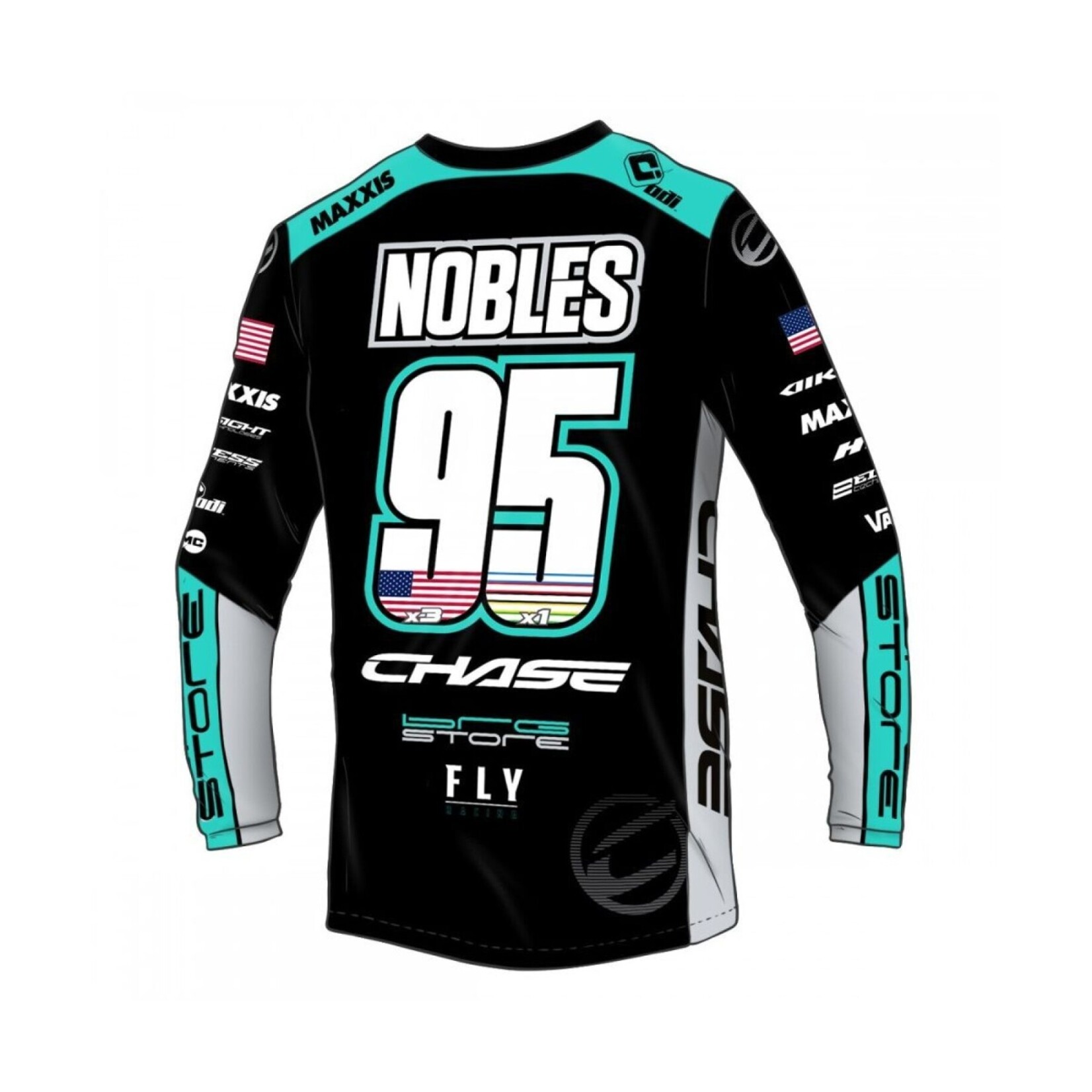 Chase Bicycles Chase Team Jersey Barry Nobles Replica 2024 Black/Teal