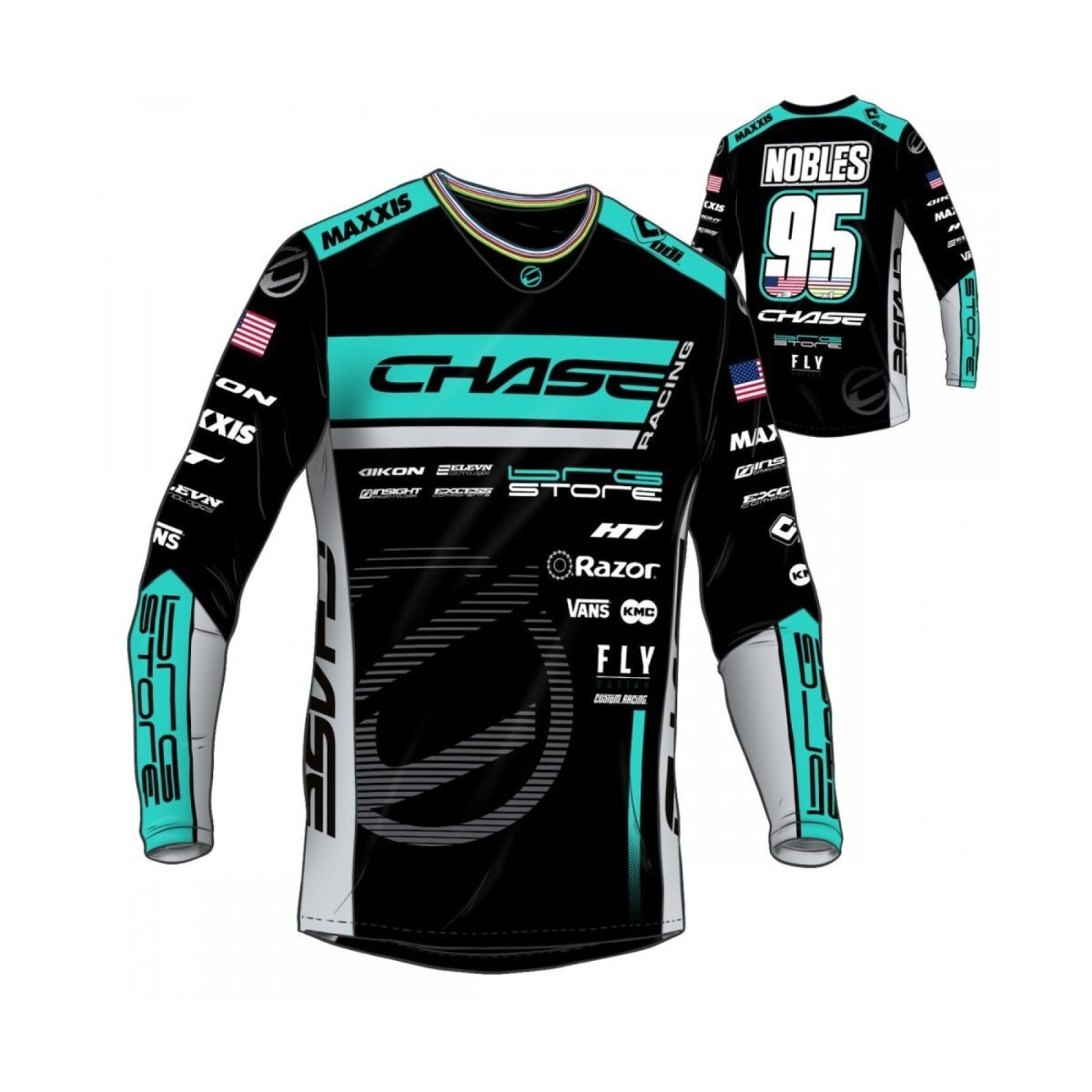 Chase Bicycles Chase Team Jersey Barry Nobles Replica 2024 Black/Teal