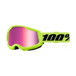 100 Percent 100% Strata 2 Goggle Neon Yellow Mirror Pink Lens