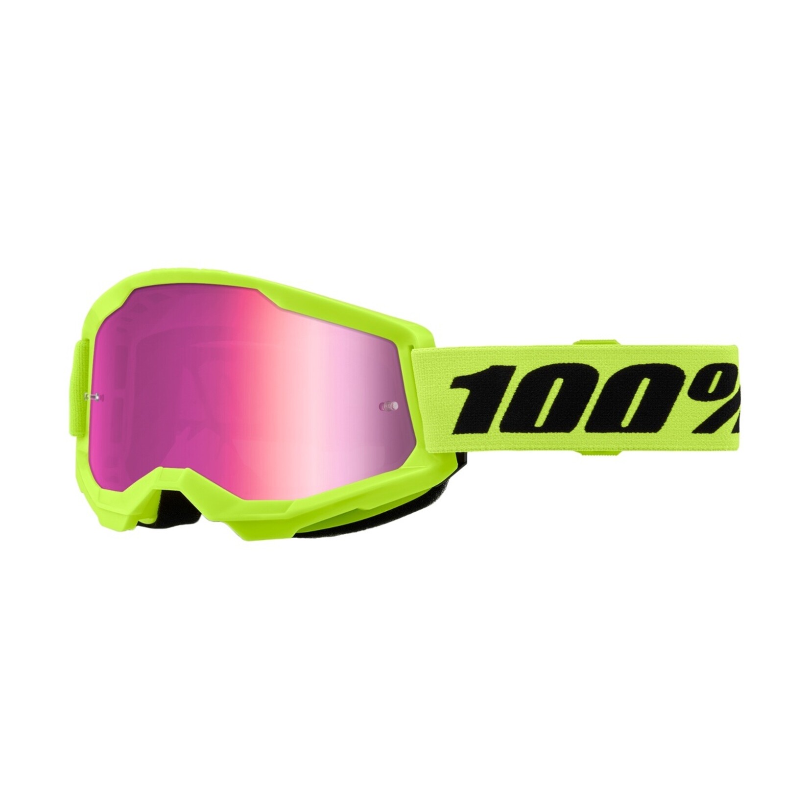 100 Percent 100% Strata 2 Goggle Neon Yellow Mirror Pink Lens