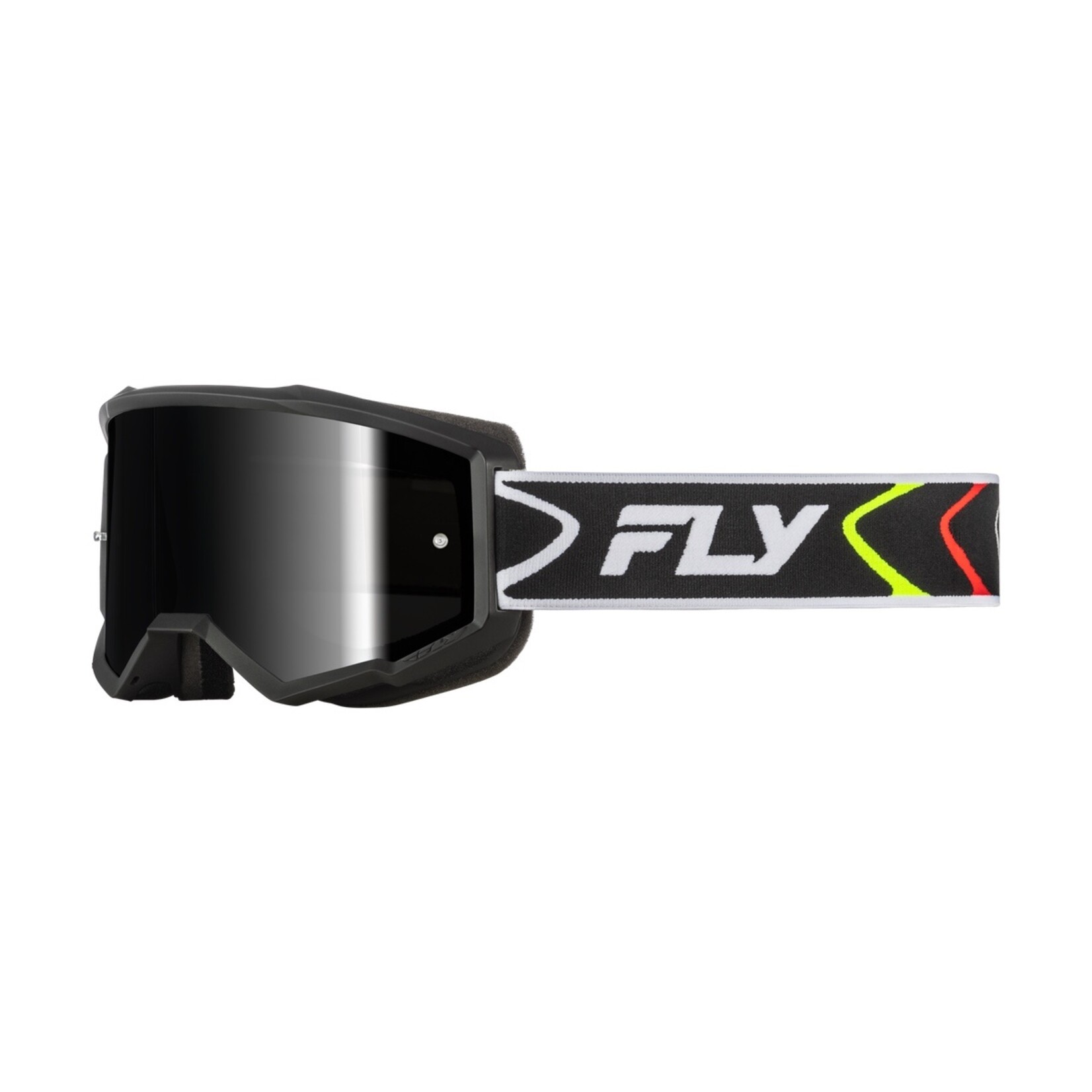 Fly Racing Fly Zone Goggle Black/White w/ Black Mirror/Smoke Lens