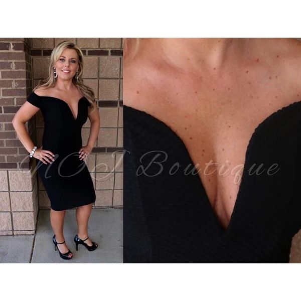 plunge neck bodycon dress