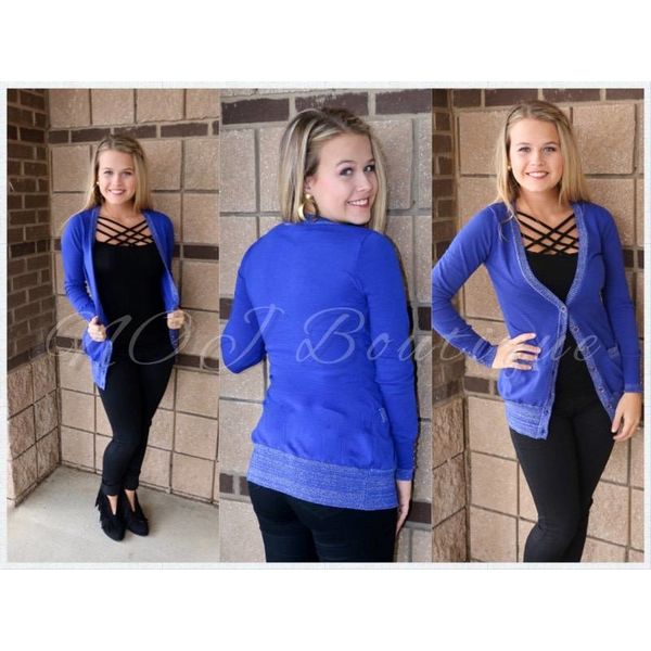 royal blue cardigan