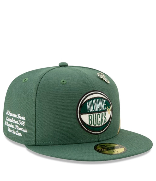 green fitted hat