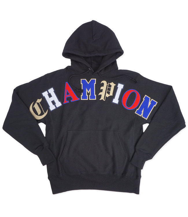 champion old english hoodie black