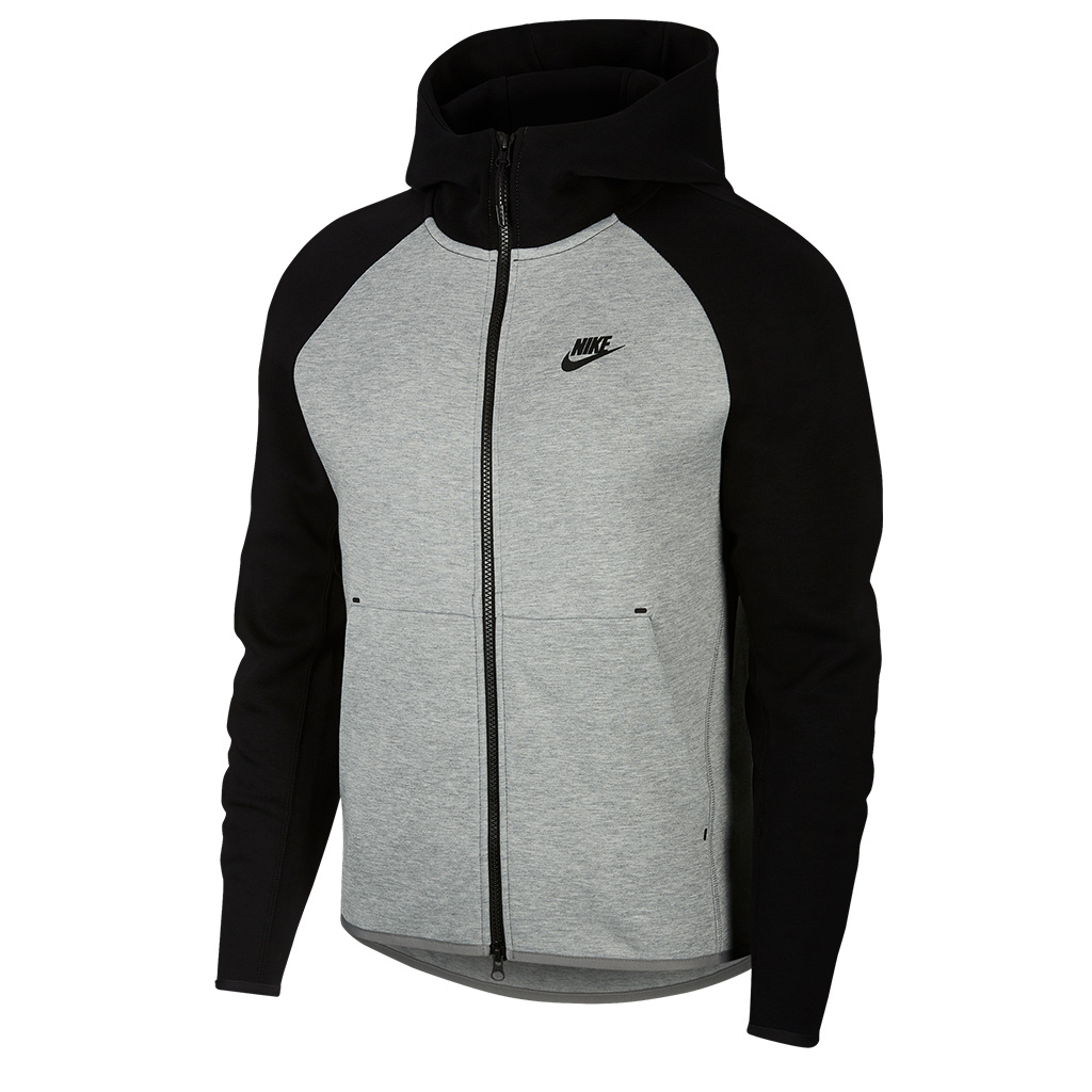 nike tech fleece jacket black and grey