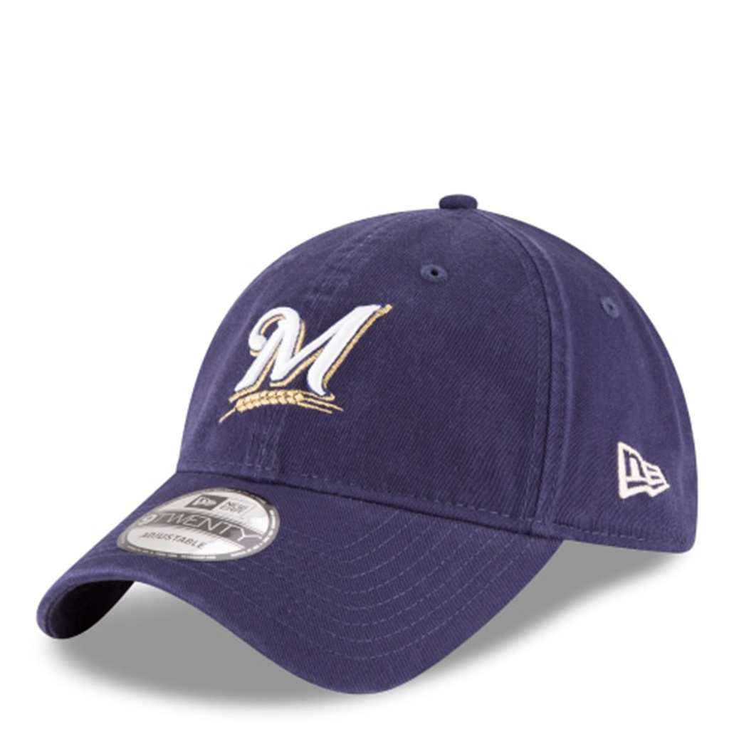 Navy New Era Milwaukee Brewers 9TWENTY Core Classic Adjustable Hat