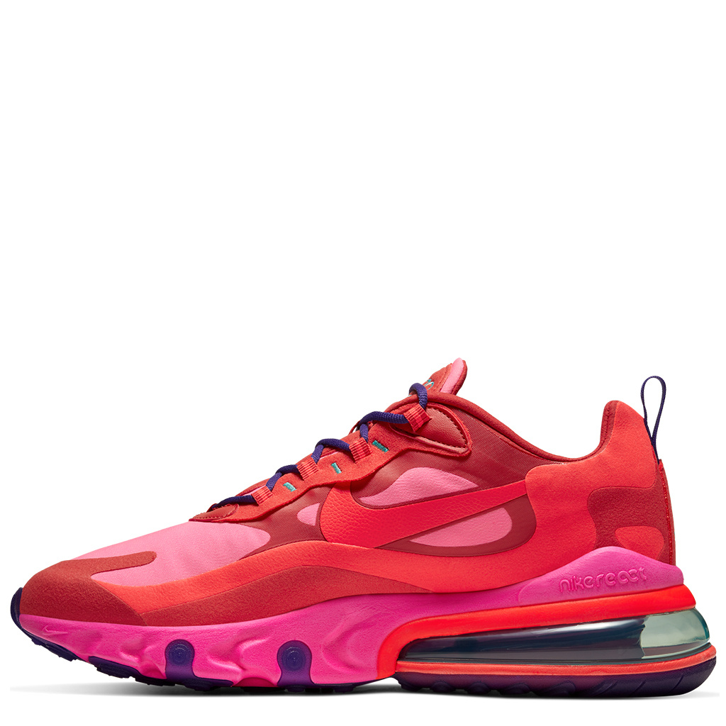 Neu Air Max 270 React Mystic Red Bright Crimson Pink Blast Nike Jungen Air Max 90 Safari (Gs) Laufschuhe