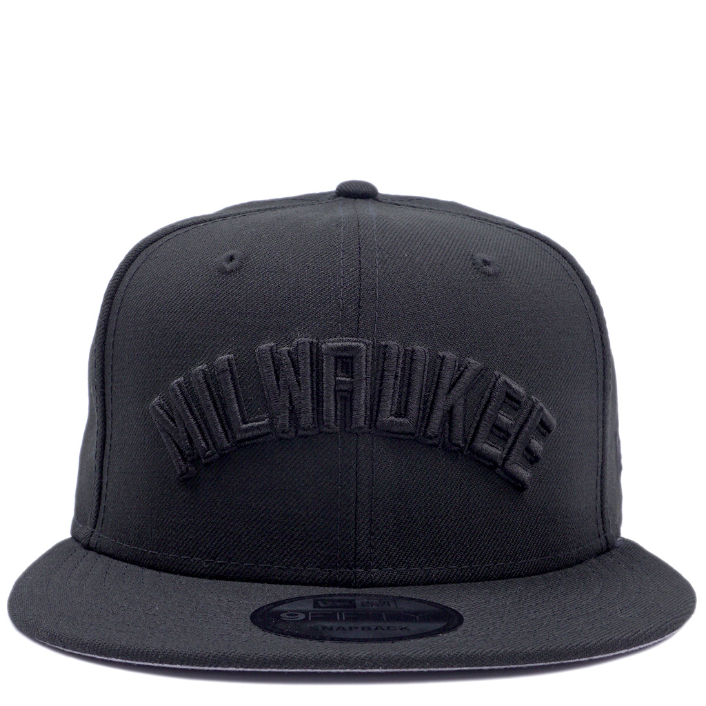 √ Milwaukee Bucks Cap Black - Milwaukee Bucks Black On Black Stretch ...
