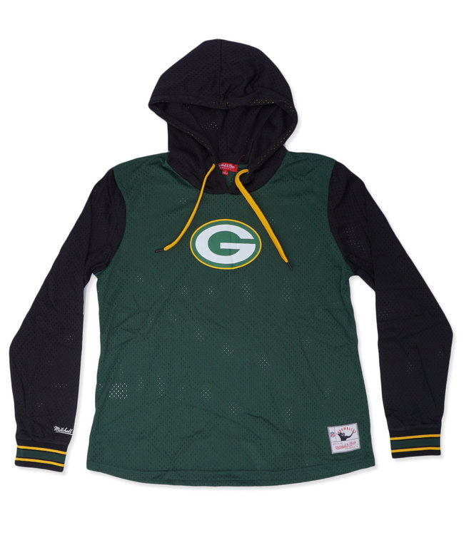 Mitchell Ness Green Bay Packers Women S Mesh Ls Hooded Tee Moda3