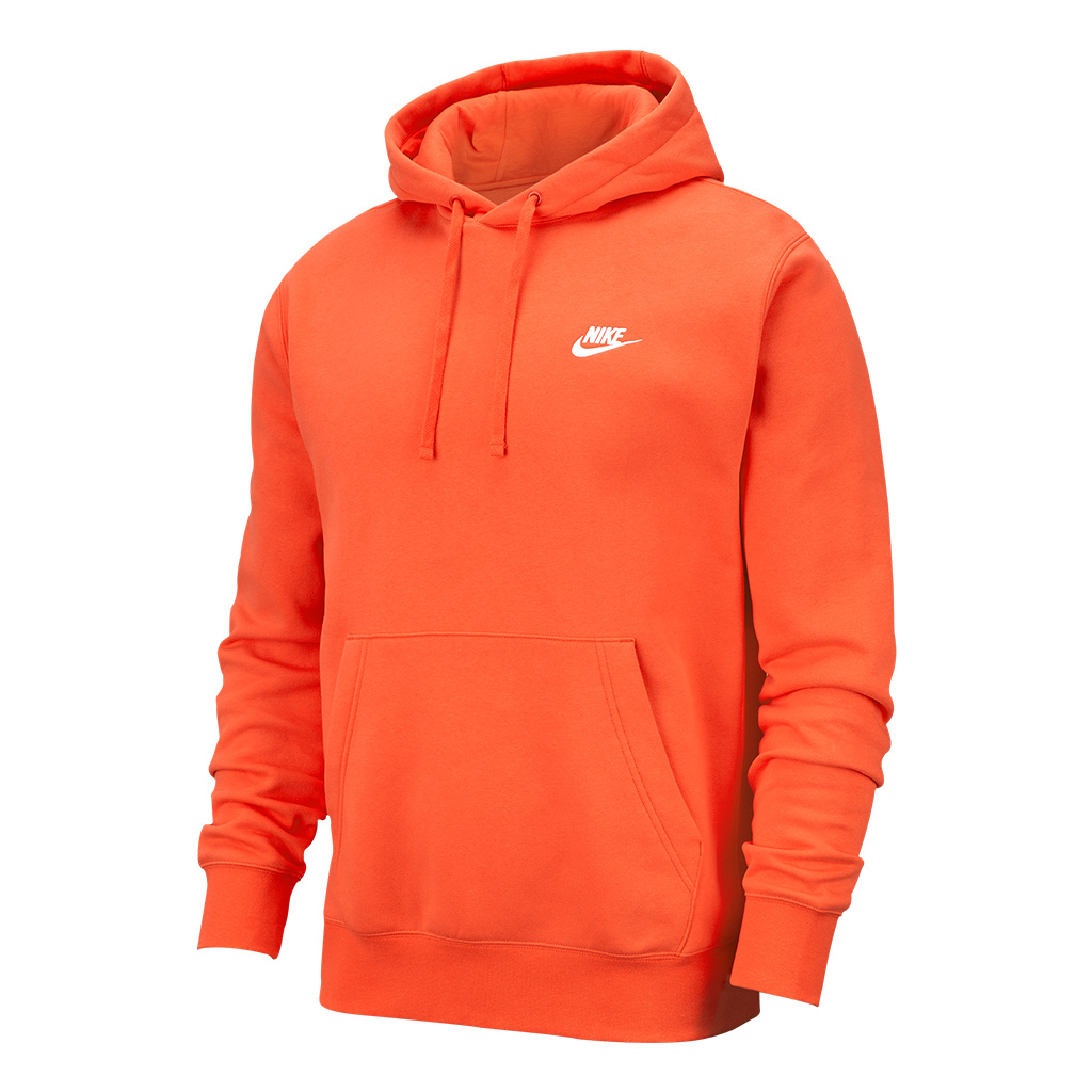orange nike fleece hoodie