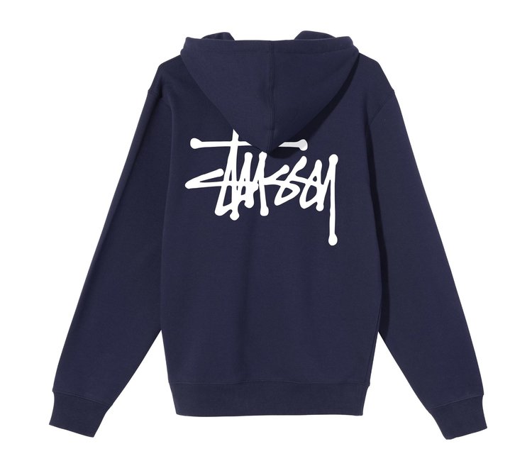 stussy basic zip hoodie