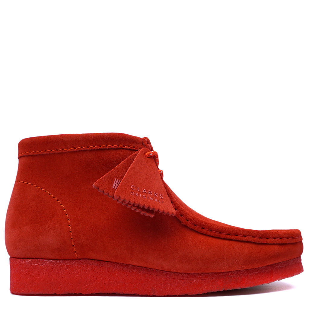 red suede wallabees