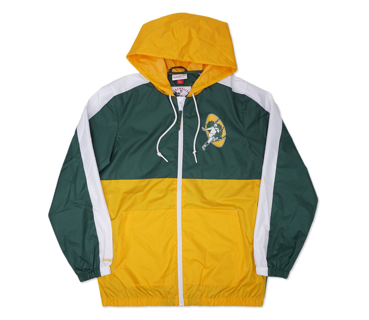 Mitchell & Ness Green Bay Packers Surprise Win Windbreaker Dark Green Half Zip Jacket Jacke Anorak 