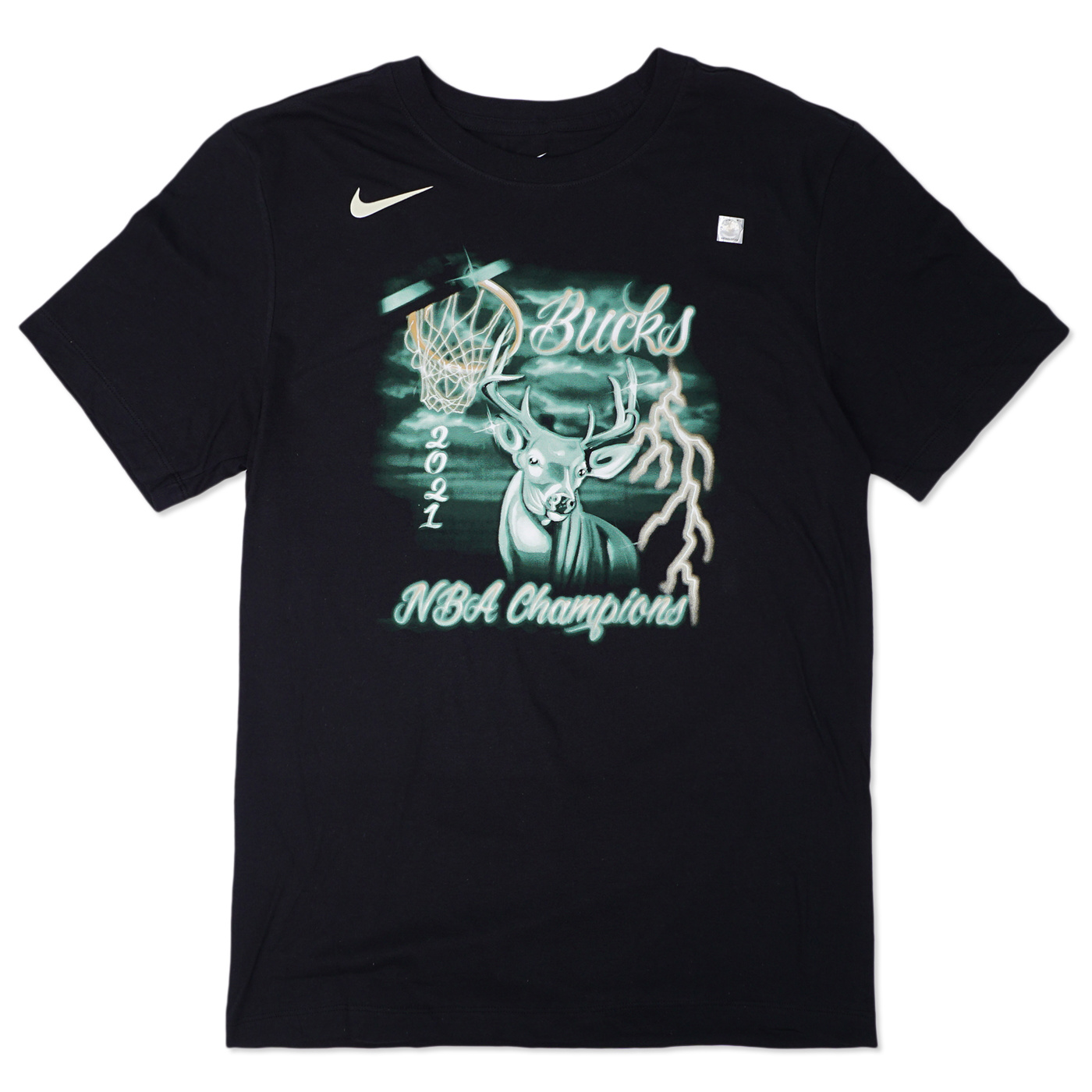 Nike Mens Milwaukee Bucks NBA Roster T-Shirt - Mens Black/Green Size L