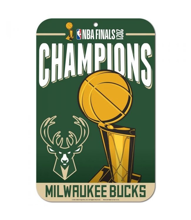 Wincraft Milwaukee Bucks 2021 NBA Champions Plastic Sign - MODA3