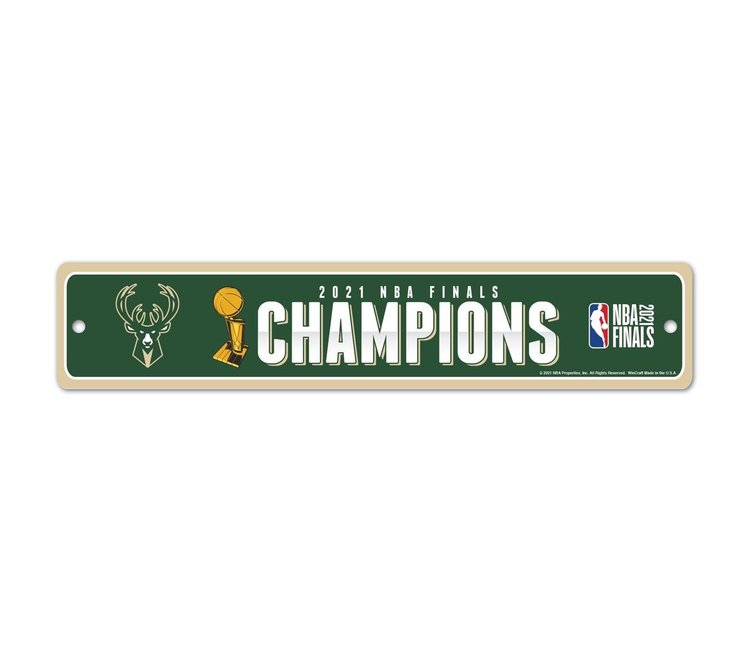 Wincraft Milwaukee Bucks 2021 NBA Champions Plastic Sign - MODA3