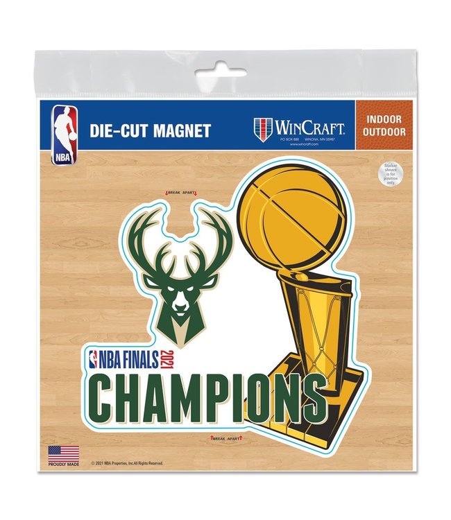 WINCRAFT Bucks 2021 NBA Champions Die-Cut Magnet