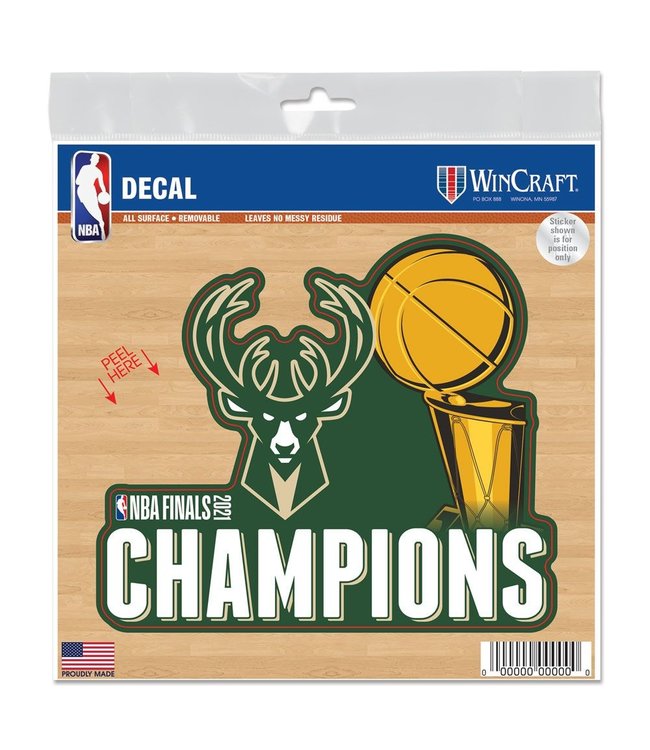WINCRAFT Bucks 2021 NBA Champions 6"x6" All Surface Decal