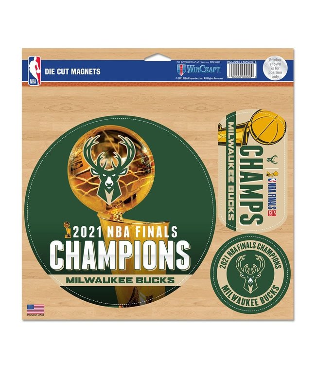 WINCRAFT Bucks 2021 NBA Champions 11"x11" Vinyl Magnet