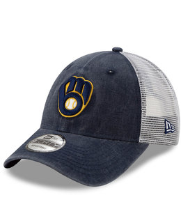NEW ERA BREWERS WASHED TRUCKER 9FORTY ADJUSTABLE HAT