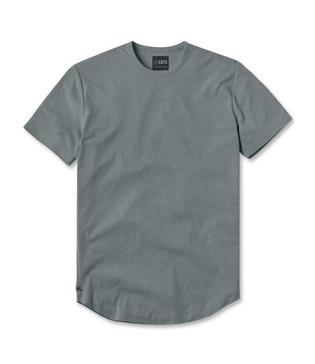 Curve Logo Crew Neck T-Shirt, Grey