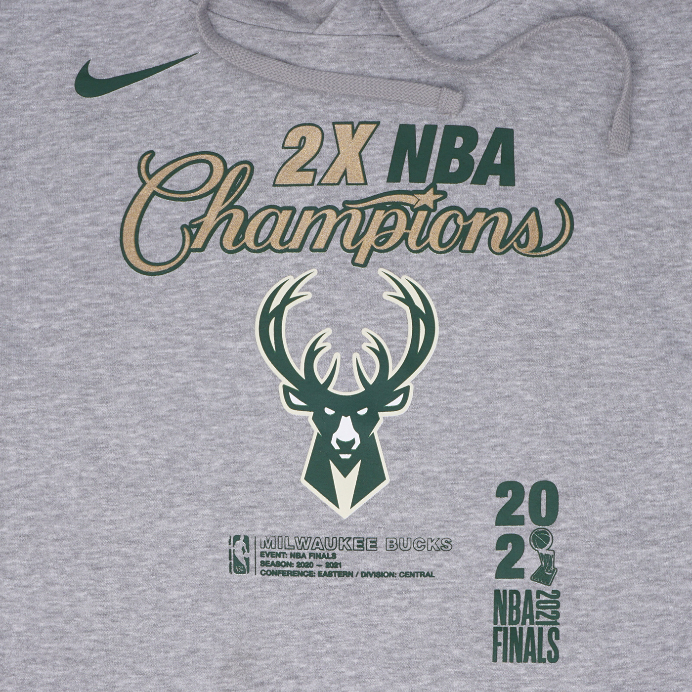 Pro Standard Milwaukee Bucks 2021 NBA Champions Zip Hoodie XL