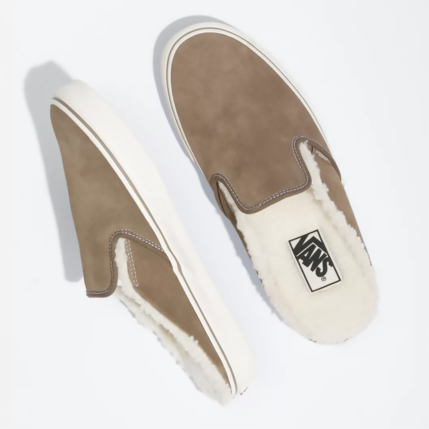 women's fuzzy slip on vans