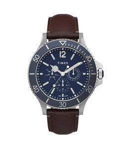 TIMEX HARBORSIDE MULTIFUNCTION LEATHER STRAP WATCH