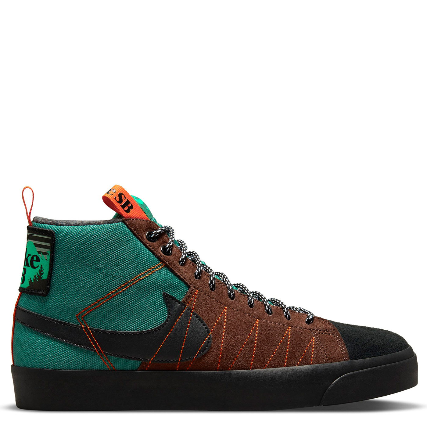 Nike Sb Zoom Blazer Mid Premium Noble Green Black White Orange Moda3