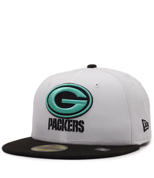 New Era Men's Packers Color Pack 59FIFTY Fitted Hat White/Black Size 7 7/8 | MODA3