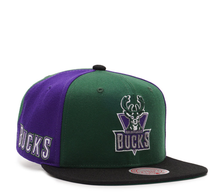 Mitchell & Ness in Your Face Milwaukee Bucks Snapback Hat