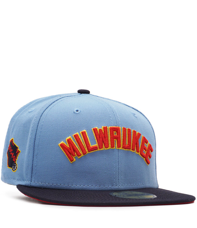 Miami Marlins New Era Logo White 59FIFTY Fitted Hat - Sky Blue