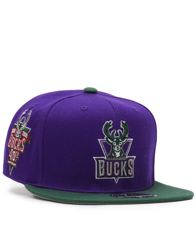 MITCHELL AND NESS Bucks Team Side Patch 40th Anniversary Fitted Hat