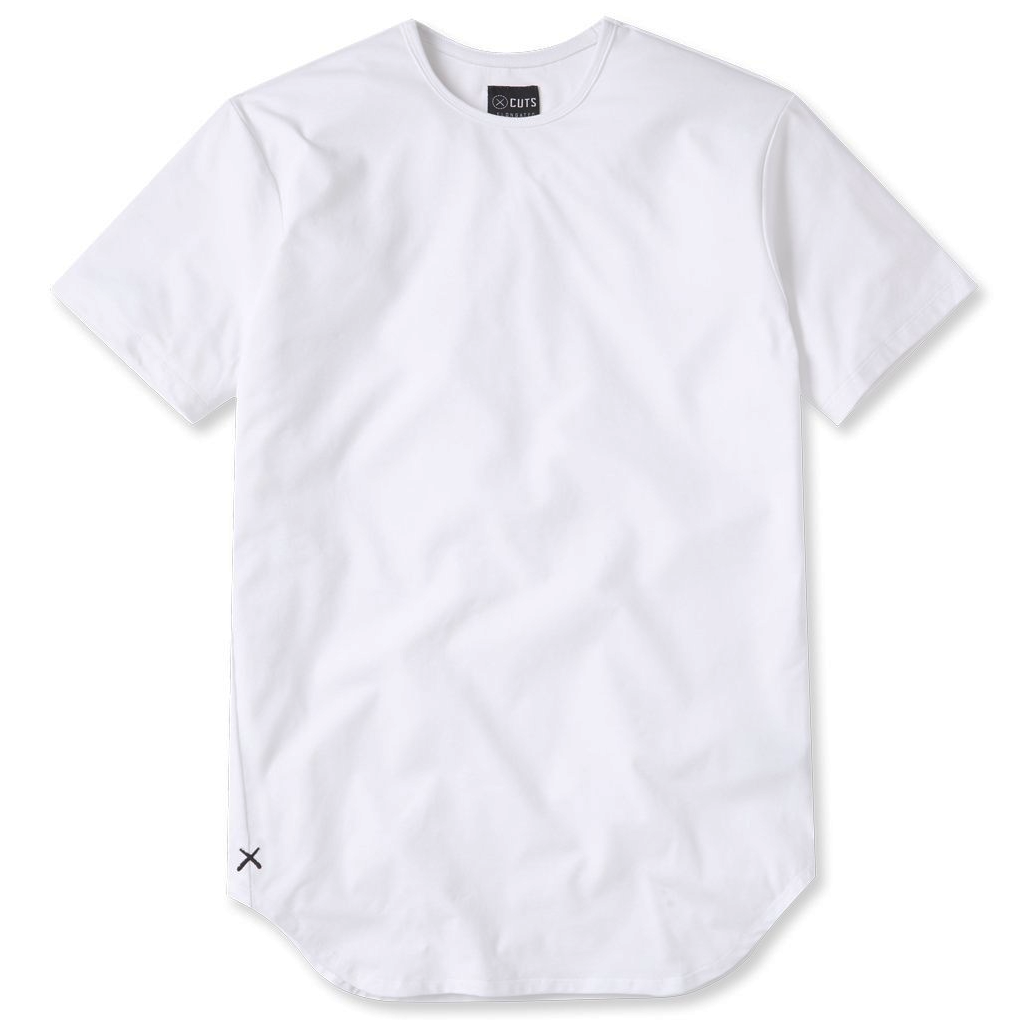 Cuts Crew Elongated T-Shirt - White - MODA3