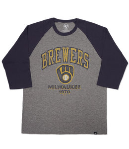 Men's Majestic Threads Cream/Navy New York Yankees Cooperstown Collection  Raglan 3/4-Sleeve T-Shirt