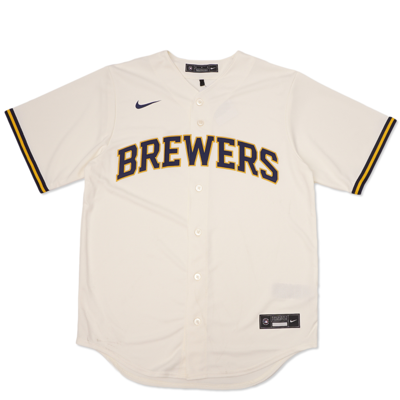 Nike Milwaukee Brewers Youth Cream Home Replica Custom Jersey