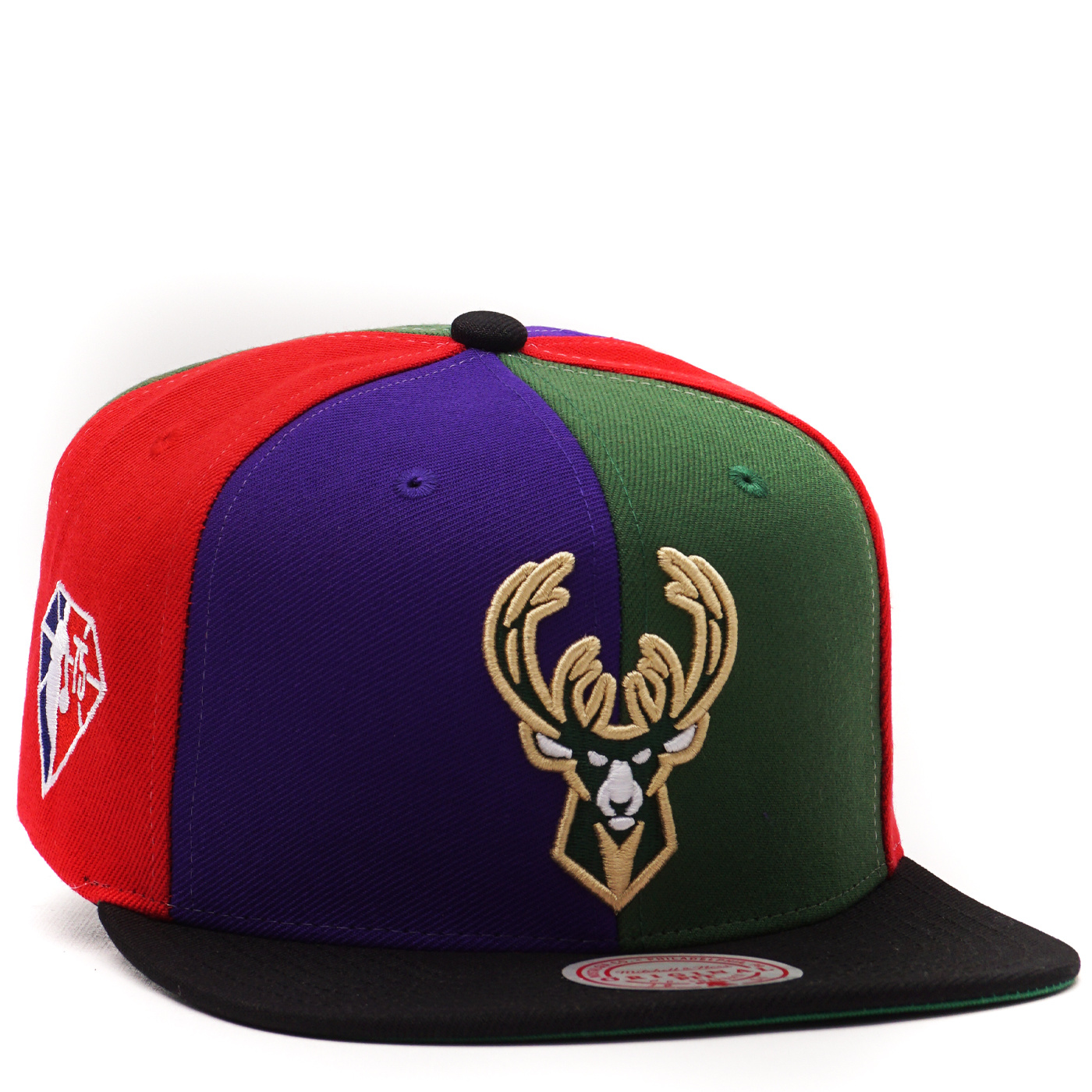 Mitchell & Ness Milwaukee Bucks Team Ground Red Line Flex Snapback Cap